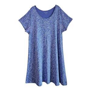 HABITAT Escape Midi Dress Plus XXL Midi Shift Lavender White Coastal Cotton
